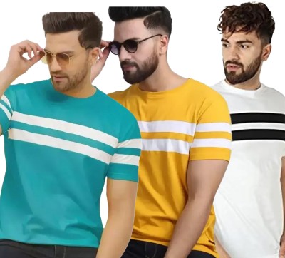 FASHA Striped Men Round Neck Multicolor T-Shirt