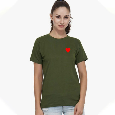 Nilan Tees Wear Graphic Print Women Round Neck Light Green T-Shirt