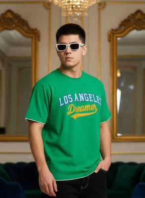 jeneric Solid Men Polo Neck Green T-Shirt