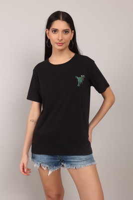 MODYNE Graphic Print, Solid Women Round Neck White T-Shirt