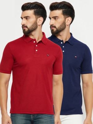 EMERALD APPAREL TRADING Solid Men Polo Neck Maroon T-Shirt