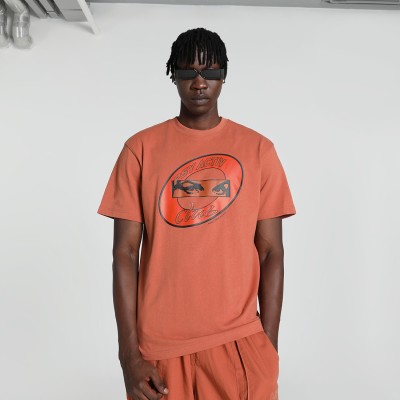 PUMA Printed, Typography Men Round Neck Orange T-Shirt