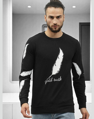Autna Printed Men Round Neck Black T-Shirt