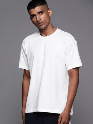 OrrganicChics Solid Men Round Neck White T-Shirt