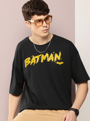 Kook N Keech Batman Graphic Print Men Round Neck Black T-Shirt