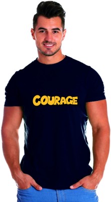 montae Graphic Print Men Round Neck Dark Blue T-Shirt