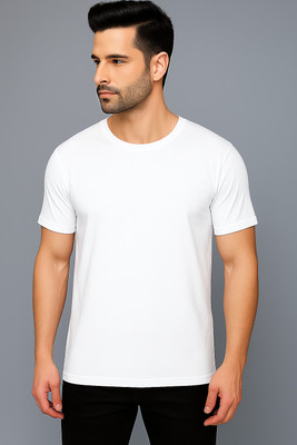 Trendige Printed Men Round Neck White T-Shirt