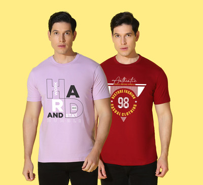 WOOSTRO Typography Men Round Neck Multicolor T-Shirt