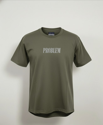 Jesz Gallery Graphic Print Men Round Neck Dark Green T-Shirt