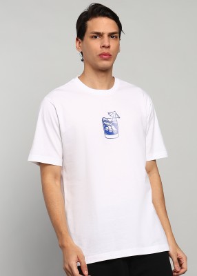 ADIDAS Graphic Print Men Round Neck White T-Shirt