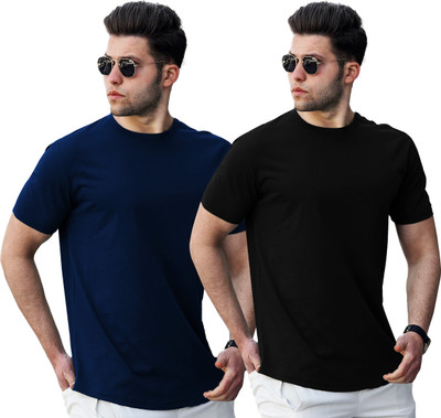 JUGULAR Solid Men Round Neck Multicolor T-Shirt