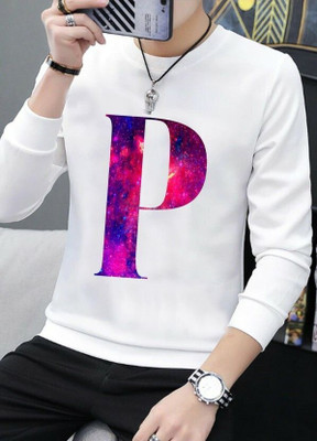 Jishu Fashion Printed Men Round Neck White T-Shirt