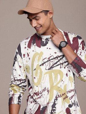 WROGN Printed Men Round Neck White T-Shirt