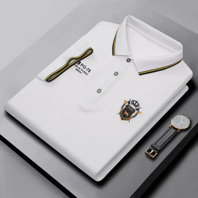 Bcoze Solid Men Polo Neck White T-Shirt