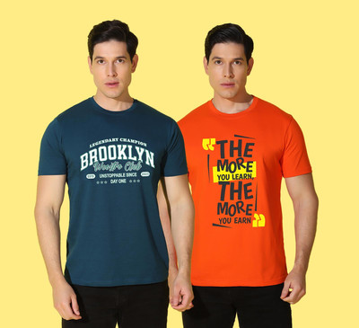 WOOSTRO Typography, Solid Men Round Neck Multicolor T-Shirt