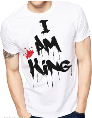 SNOJH FASHION Printed, Typography Men Round Neck White T-Shirt