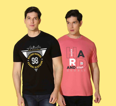 WOOSTRO Graphic Print Men Round Neck Multicolor T-Shirt