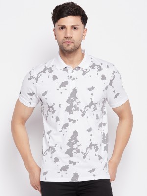 Wild West Printed Men Polo Neck White, Grey, Multicolor T-Shirt