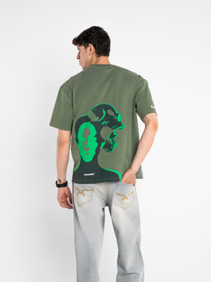 cannabie Graphic Print, Typography Men Round Neck Green T-Shirt