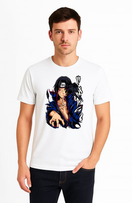 mx fashion Printed Men Round Neck White T-Shirt