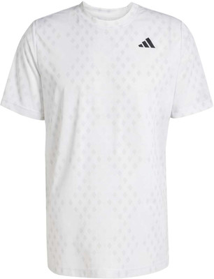 ADIDAS Printed Men Crew Neck White T-Shirt