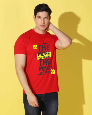 WOOSTRO Graphic Print Men Round Neck Red T-Shirt