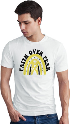 Seek Buy Love Printed Men Round Neck White T-Shirt