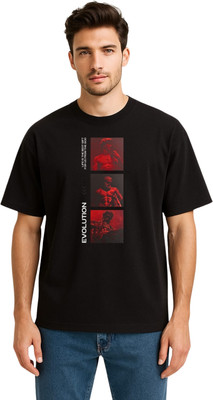Be Collardo Printed Men Round Neck Black T-Shirt