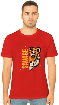 DGC Printed Men Round Neck Red T-Shirt