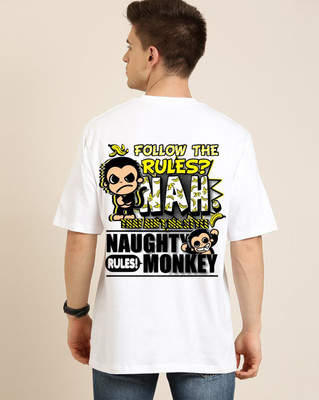 FASHNET FASHION Printed Men Round Neck White T-Shirt