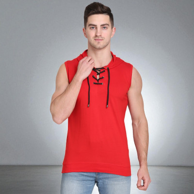 Faricon Trend Solid Men Round Neck Red T-Shirt