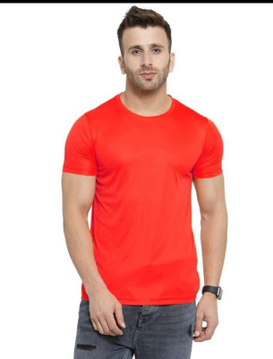 RIVAAZ Collections Solid Men Round Neck Red T-Shirt
