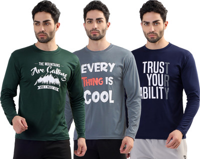 Garmin Printed Men Round Neck Multicolor T-Shirt