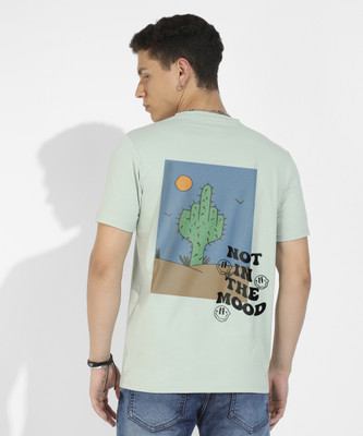 CAMPUS SUTRA Printed, Typography Men Round Neck Green T-Shirt