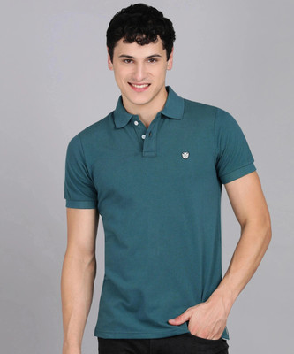 Alan Jones Solid Men Polo Neck Green T-Shirt