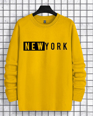 LGGARMENTS Printed, Typography Men Round Neck Yellow T-Shirt