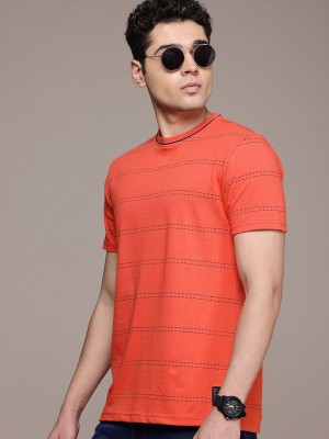 French Connection Striped Men Round Neck Red T-Shirt