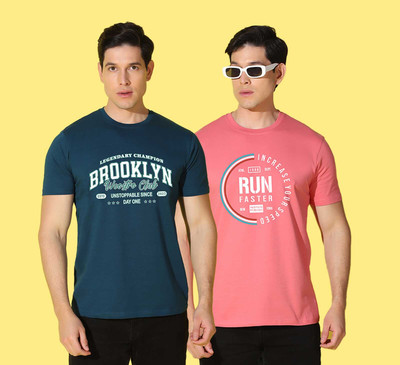 WOOSTRO Typography Men Round Neck Multicolor T-Shirt