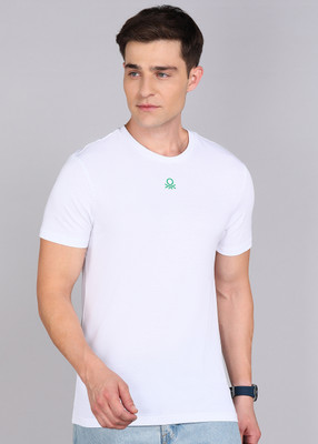 United Colors of Benetton Solid Men Round Neck White T-Shirt