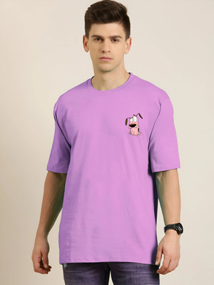 JP Creation Graphic Print, Typography Men Round Neck Purple T-Shirt