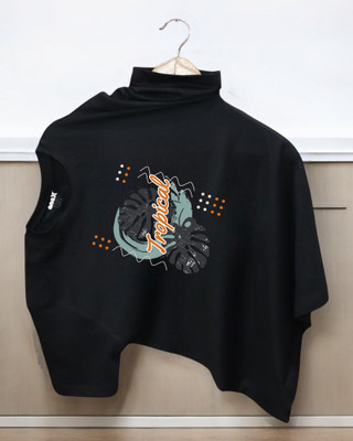 DRIPTHREAD Printed Men Crew Neck Black T-Shirt