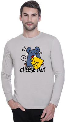 LV CARE Graphic Print Men Round Neck Grey T-Shirt