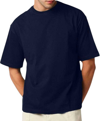 KrishaPrinting Embroidered Men Round Neck Reversible Black T-Shirt