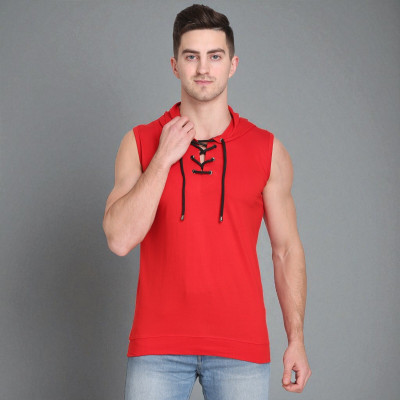 Faricon Trending Solid Men Round Neck Red T-Shirt