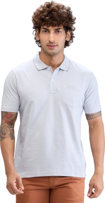 COLORPLUS Solid Men Polo Neck Grey T-Shirt
