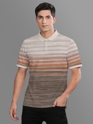 Bullmer Striped Men Polo Neck Multicolor T-Shirt