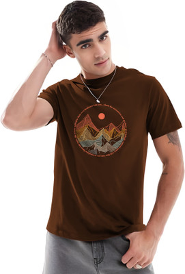 RAN ELEVEN COMPANY Printed Men Round Neck Black T-Shirt