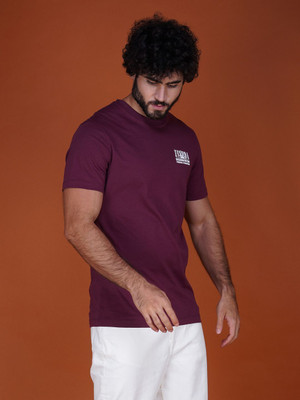 Zvezda Printed Men Round Neck Purple T-Shirt