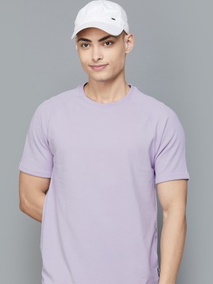 Fame Forever by Lifestyle Solid Men Round Neck Purple T-Shirt