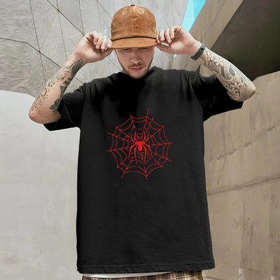 Manlino Graphic Print Men Round Neck Black T-Shirt